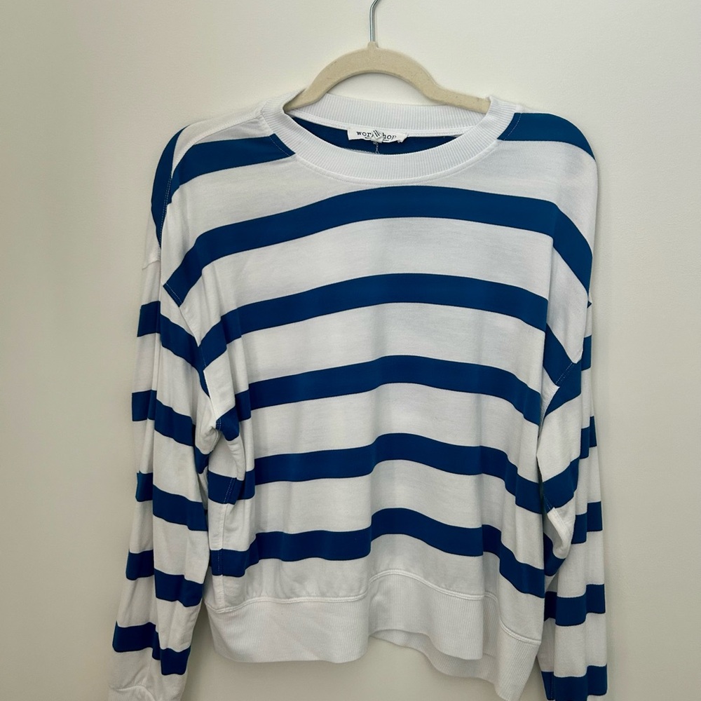 Blue and White Striped Sweater